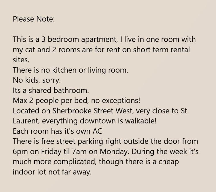 Room With King Bed In Shared 3 Bedroom Downtown 몬트리올 외부 사진